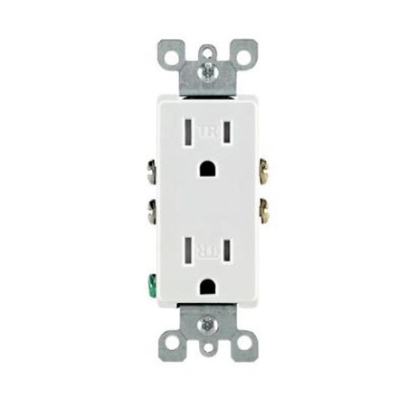 Gorgeousglow Straight Blade Receptacle, 5-15R, 15 A, 125V AC, 2 Pole, 3 Wire, Grounded GO2630445